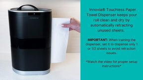 Novo! Dispensador de toalha de papel sem toque de bancada Innovia em preto