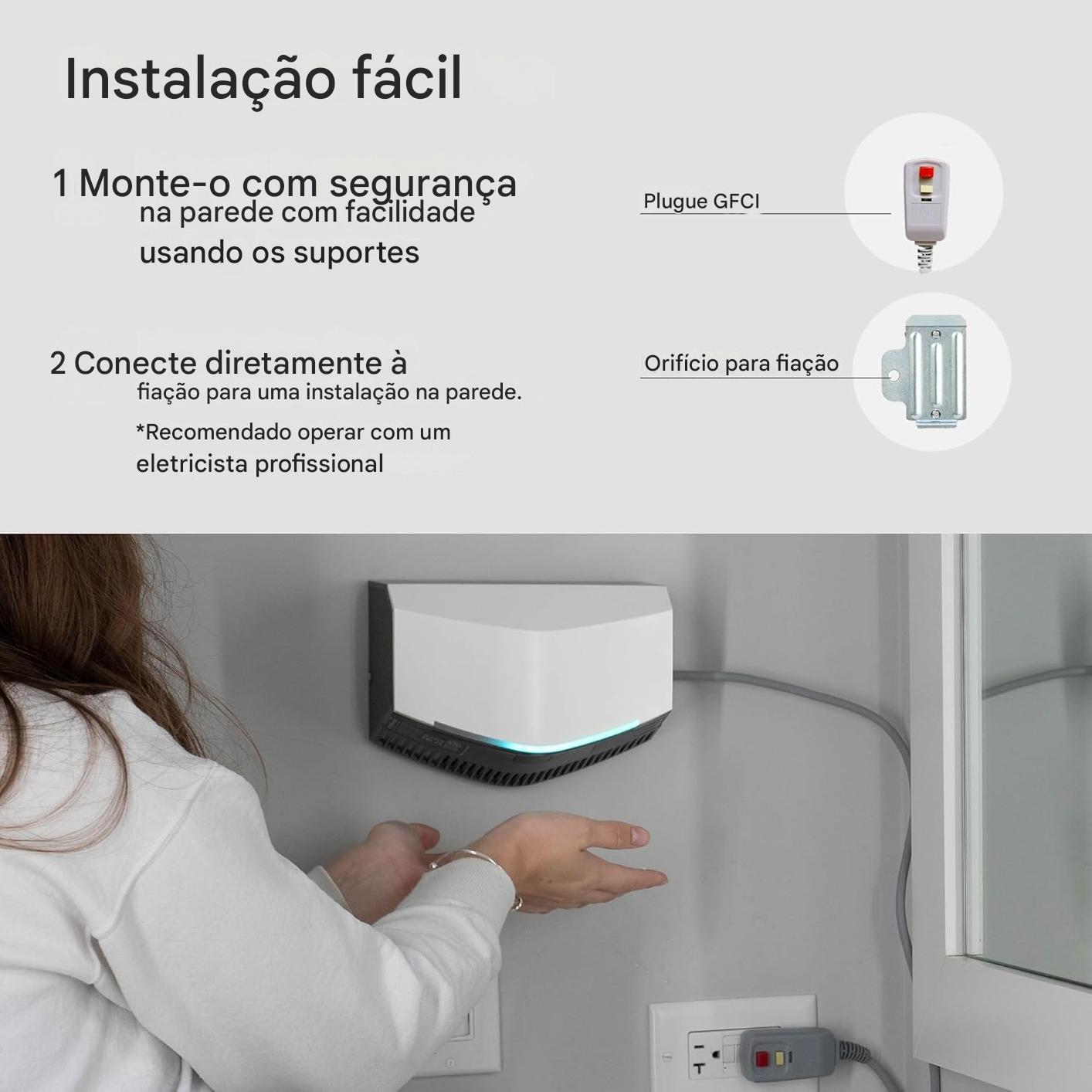 Secador de mãos elétrico para banheiros - REVSQUARED